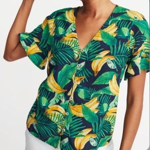 Old Navy Banana Print Button Down Shirt